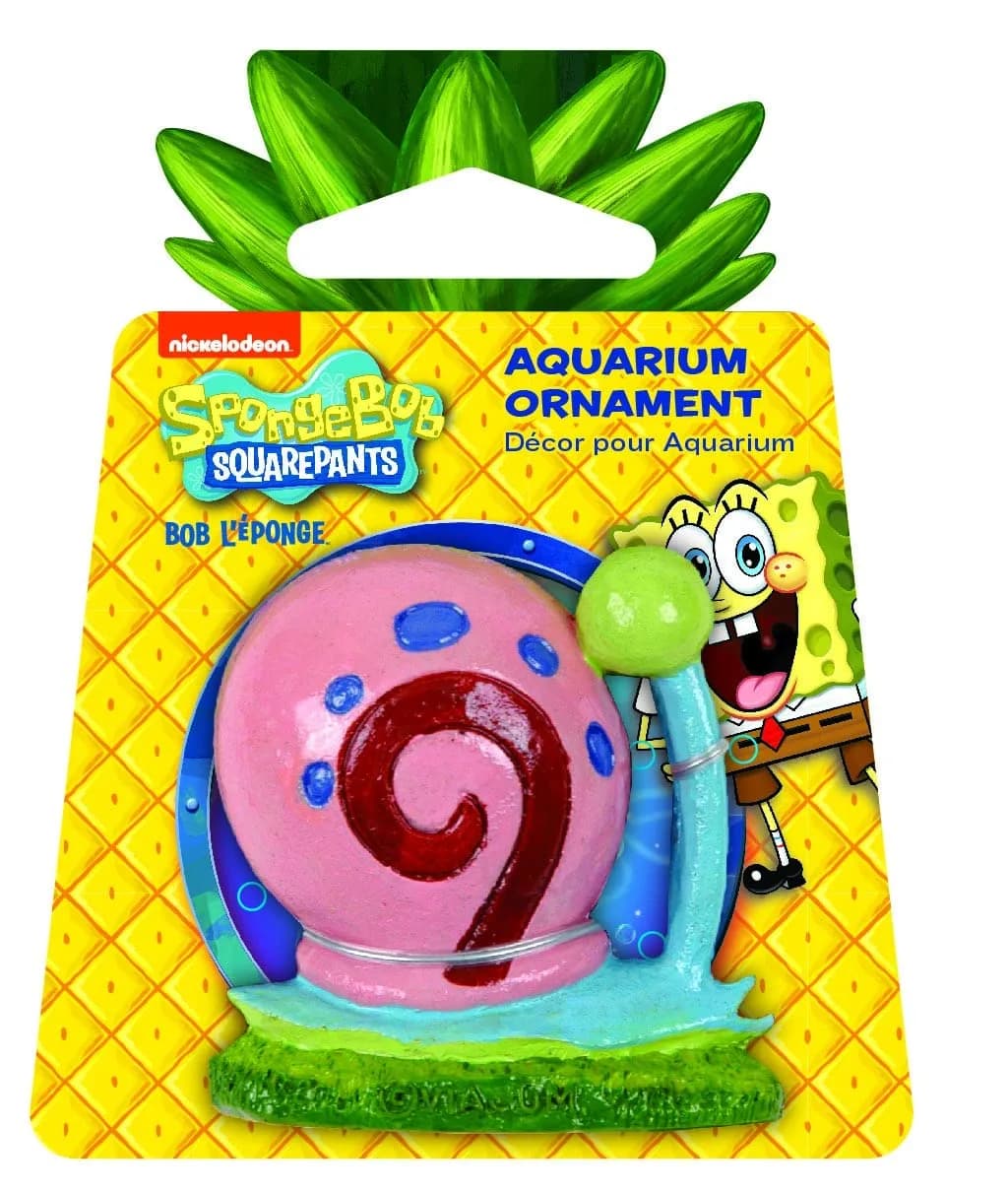 Penn-Plax Spongebob Gary Mini Aquarium Ornament 2.54 cm (1 Inch) | Officially Licensed Resin Decor for Betta Bowls & Small Tanks - main product image