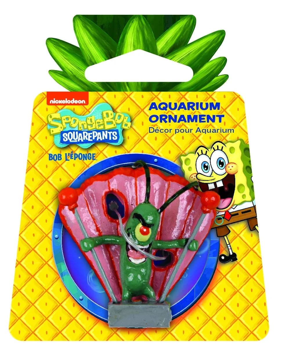 Penn-Plax Plankton Mini Aquarium Ornament | Officially Licensed Spongebob Squarepants Decor for Freshwater & Saltwater Tanks