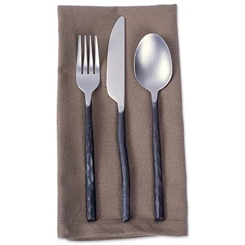 DII Solid Cotton Napkin Set Collection 51cm x 51cm (20" x 20") | 6 Piece Brown Everyday Napkins thumbnail 5
