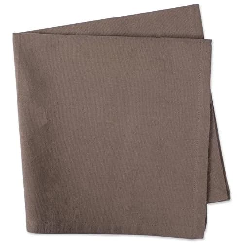 DII Solid Cotton Napkin Set Collection 51cm x 51cm (20" x 20") | 6 Piece Brown Everyday Napkins thumbnail 3