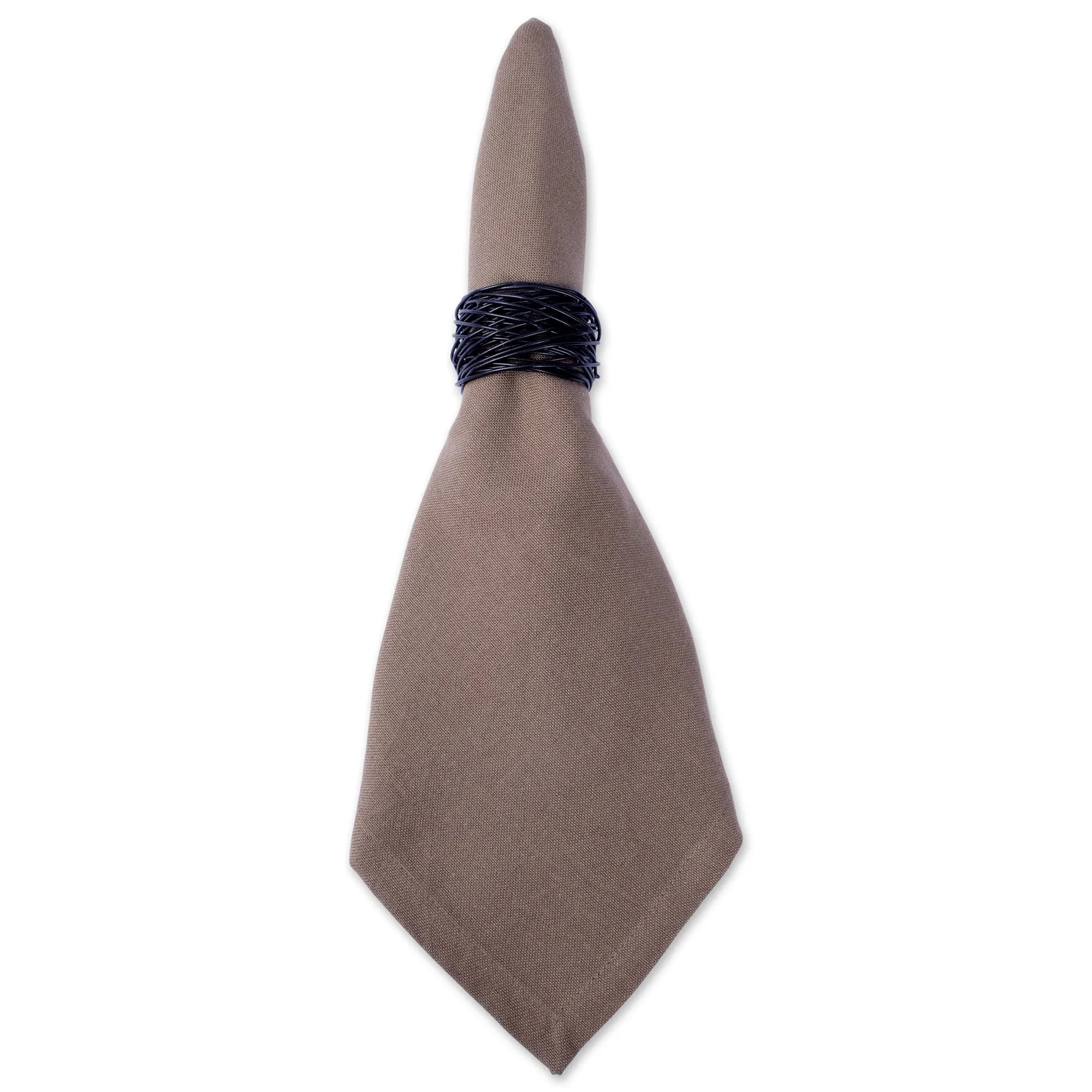 DII Solid Cotton Napkin Set Collection 51cm x 51cm (20" x 20") | 6 Piece Brown Everyday Napkins - view 4