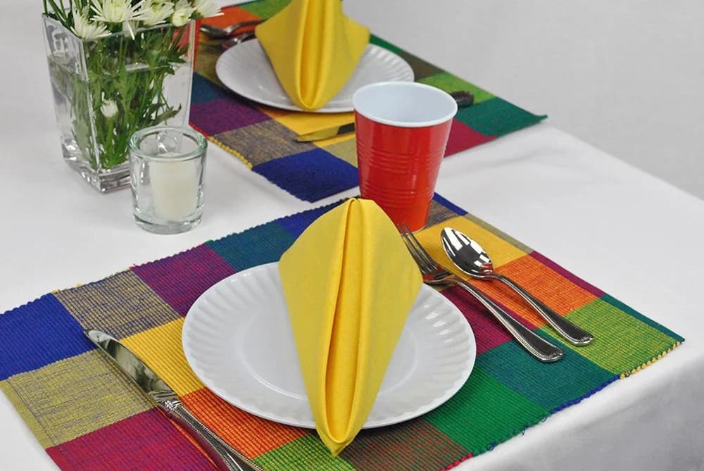 DII Solid Cloth Napkins 50.8cm x 50.8cm (20" x 20") | Set of 6 Marigold Cotton Napkins - view 6