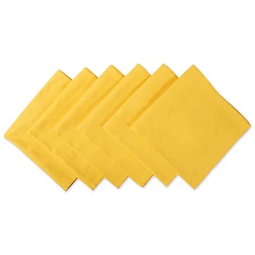 DII Solid Cloth Napkins 50.8cm x 50.8cm (20" x 20") | Set of 6 Marigold Cotton Napkins thumbnail 1