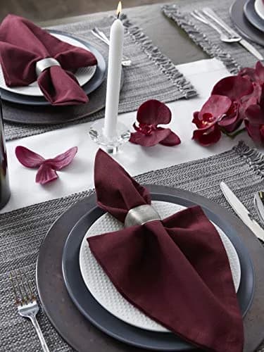 DII Solid Cotton Napkins 51cm (20") x 51cm (20") | Set of 6 BlackBerry Napkins for Formal & Casual Dining thumbnail 6