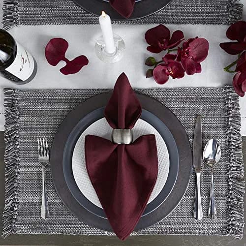 DII Solid Cotton Napkins 51cm (20") x 51cm (20") | Set of 6 BlackBerry Napkins for Formal & Casual Dining thumbnail 7