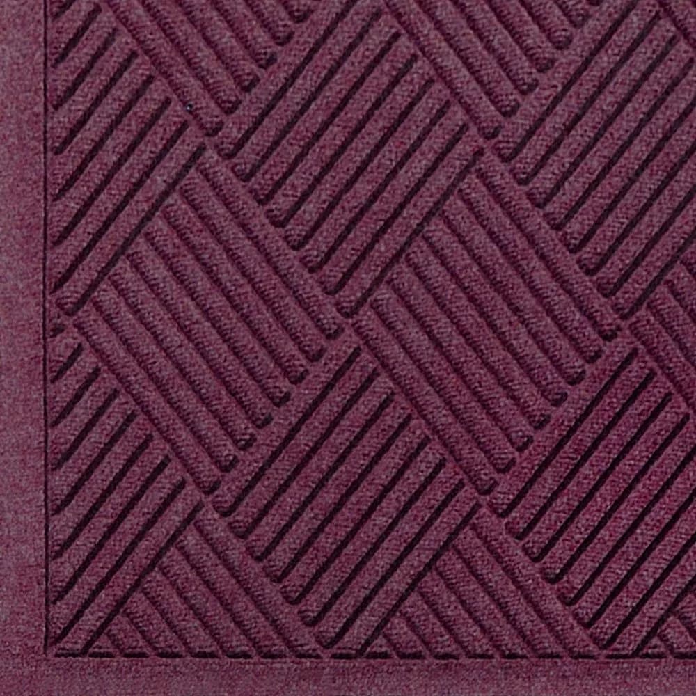 M+A Matting Waterhog Fashion Diamond Polypropylene Floor Mat 12.2' x 4" Bordeaux | Water & Dirt Trap with Slip-Resistant Backing