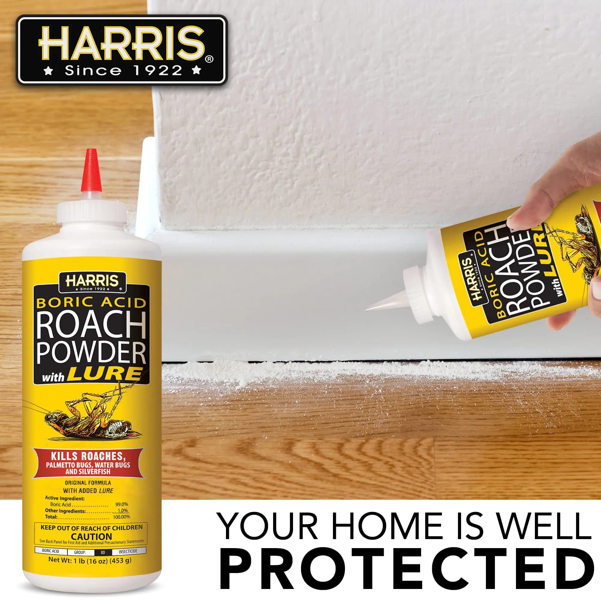 HARRIS Boric Acid Roach and Silverfish Killer Powder 16oz | EPA Registered Insecticide - view 5