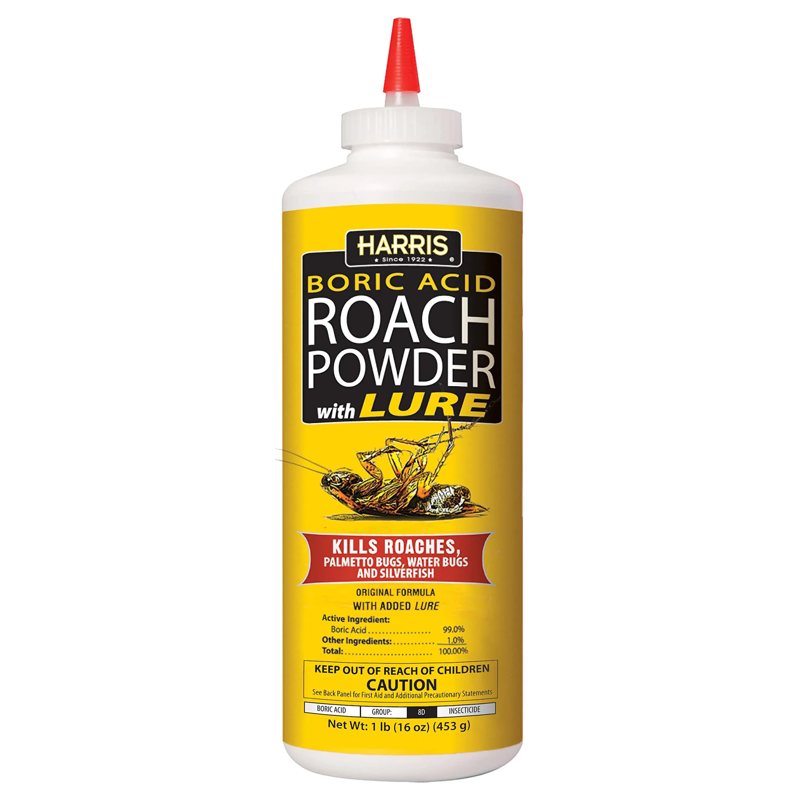 HARRIS Boric Acid Roach and Silverfish Killer Powder 16oz | EPA Registered Insecticide - main product image
