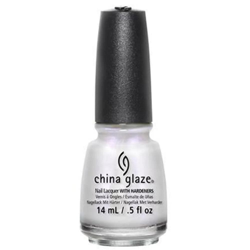 China Glaze Rainbow Nail Lacquer 0.5 Fl Oz | Sheer Pearlescent White with Lilac Undertones, Long-Wearing & Flexible