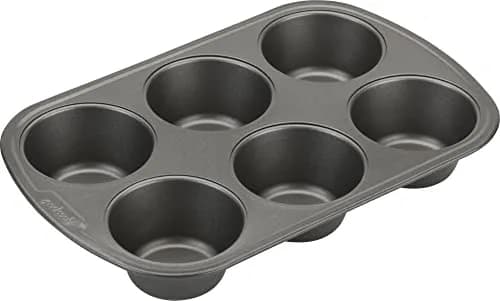 GoodCook Everyday Nonstick Steel Jumbo Texas Muffin Pan, 6-Cup, Gray | Perfect Bakery-Style Oversized Muffins thumbnail 5