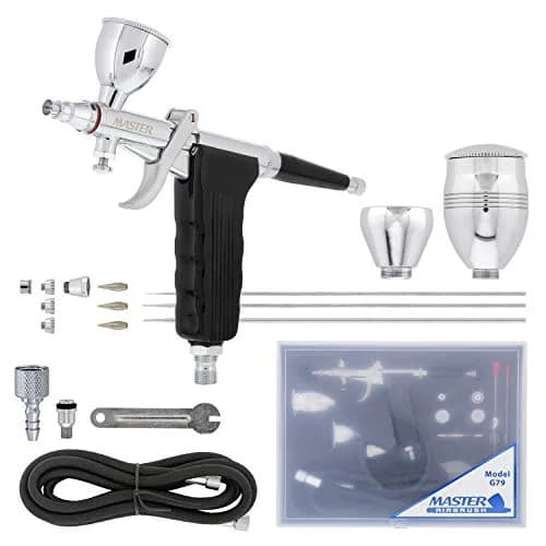 Master Airbrush G79 Precision Fixed Dual-Action Trigger Style Airbrush Set with 3 Tip Sizes & Cups | Gravity Feed thumbnail 1