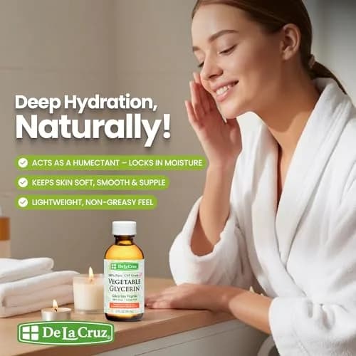 De La Cruz Vegetable Glycerin 2 Fl Oz | Pure USP Grade Moisturizer & DIY Emollient thumbnail 2