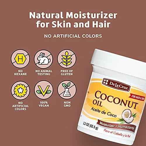 De La Cruz Coconut Oil for Skin & Hair | 2.2 FL OZ | Natural Moisturizer & Softener thumbnail 6