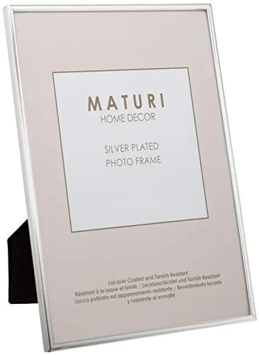 Maturi Silver Plated Photo Frame - Thin Edge, A4 / 8 x 12-inches (20 x 30cm) | Mirror-Polished Silver Frame for Memories thumbnail 1