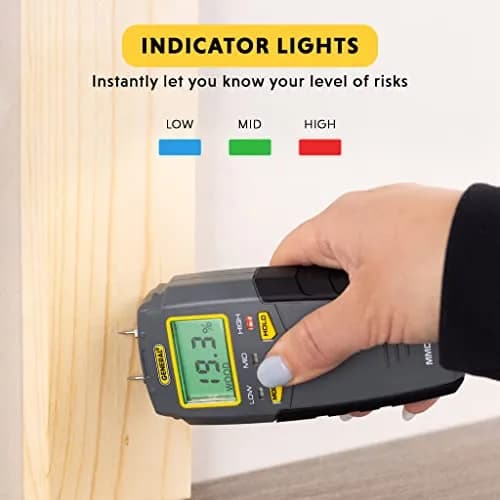 General Tools MMD4E Moisture Meter | 5-50% Wood, 1.5-33% Drywall Range thumbnail 4