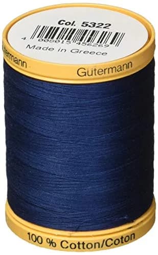 Gütermann Natural Cotton Thread Solids 876yd (2628m) Navy | High Quality Cotton Thread for Sewing thumbnail 1