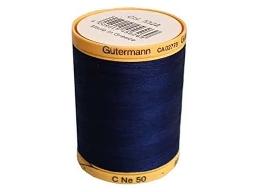 Gütermann Natural Cotton Thread Solids 876yd (2628m) Navy | High Quality Cotton Thread for Sewing thumbnail 3