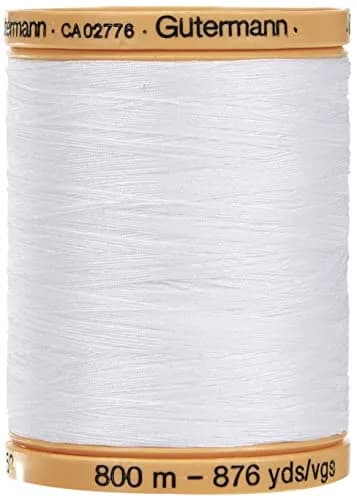 Gütermann Natural Cotton Thread Solids 876 Yards (2628 Metres) White | All-Purpose Sewing Thread for Hand & Machine thumbnail 2