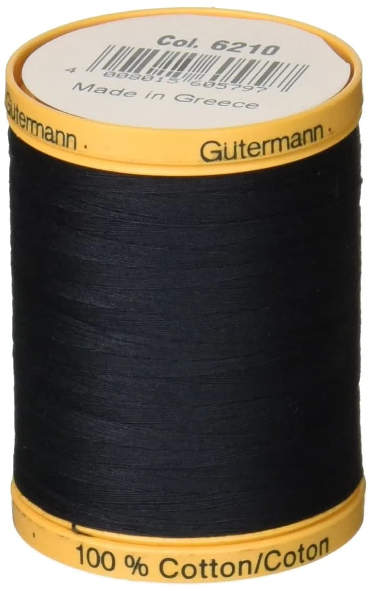 Gütermann Natural Cotton Thread Solids 876yd (2625m) Midnight Blue | Fine, Strong, Silky Finish for Hand & Machine Sewing - main product image