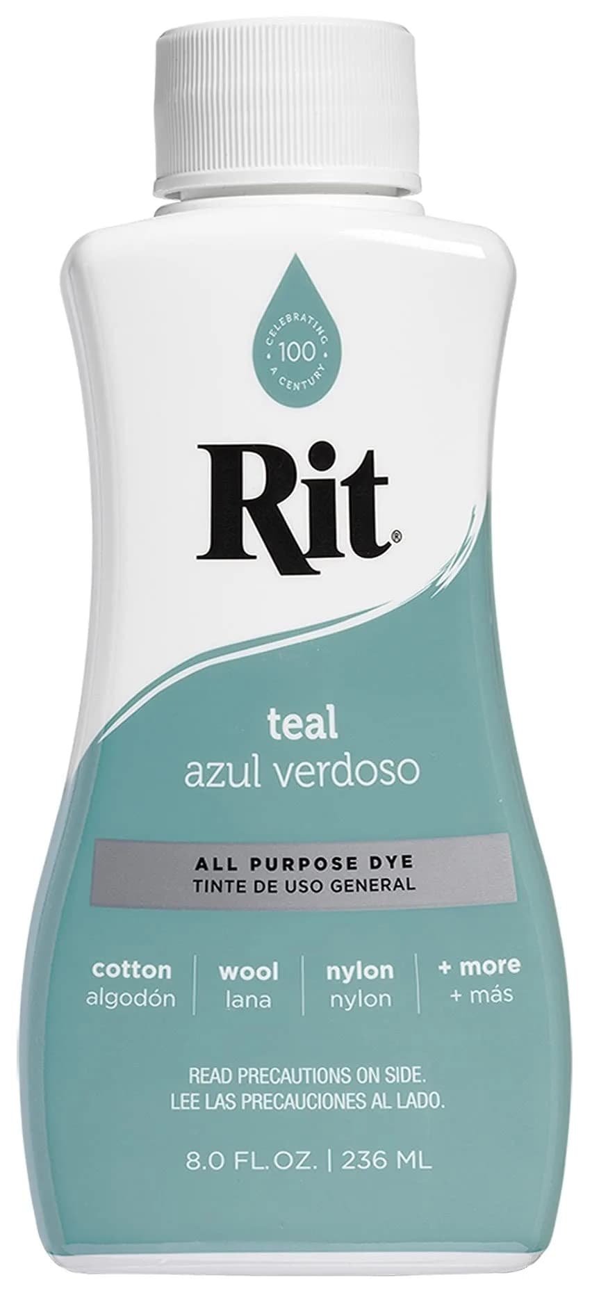Rit All-Purpose Liquid Fabric Dye, Teal - Vibrant Color for All Natural & Synthetic Fibers - main product image