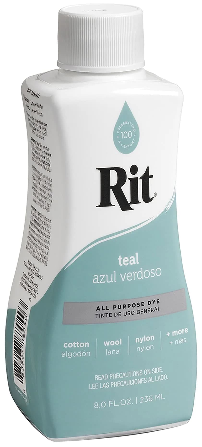 Rit All-Purpose Liquid Fabric Dye, Teal - Vibrant Color for All Natural & Synthetic Fibers - view 2