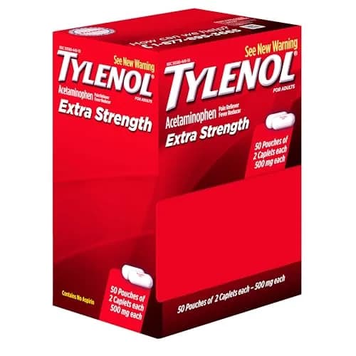 Tylenol Extra Strength Caplets 500 mg Acetaminophen 100 Count (50 x 2 ct Pouches) | Pain Relief & Fever Reduction thumbnail 8