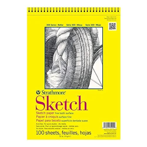 Strathmore 300 Series Sketch Pad, 11x14, Wire Bound, 100 Sheets | Fine Tooth, Lightweight Art Paper for Dry Media thumbnail 1