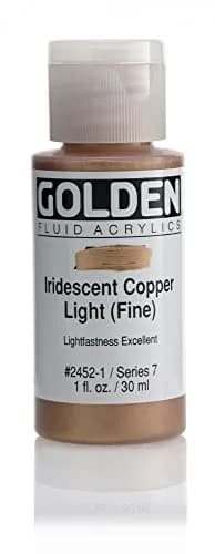 Golden Fluid Acrylic Paint 1 Fl Oz (29.57 ml) Iridescent Copper Light | Professional Grade Art Paint thumbnail 1