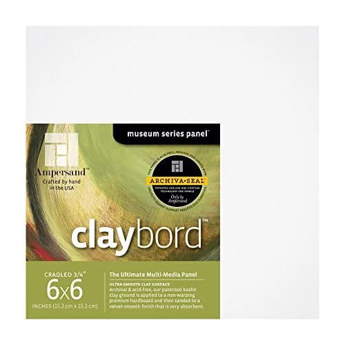 Ampersand Claybord 6x6 3/4" Cradled | Archival Ink & Acrylic Painting Panel thumbnail 1