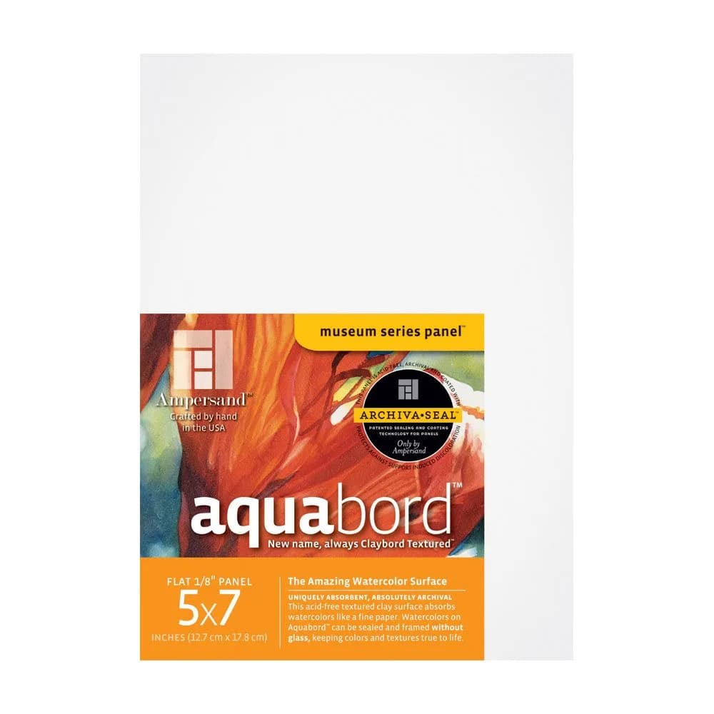 Ampersand Aquabord 5x7 - 3pk | 1/8" Flat Watercolor & Gouache Panel | Highly Absorbent, Warp Resistant, Made in USA - main product image