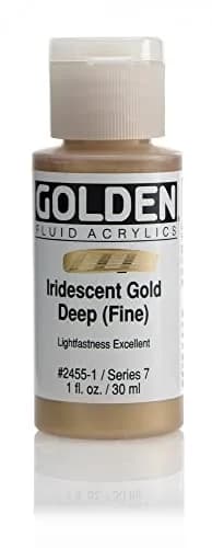 GOLDEN Fluid Acrylics Iridescent Gold Deep 29.57ml (1 fl. oz.) | Professional Artist Paint thumbnail 1
