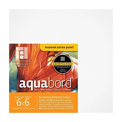 Ampersand Aquabord 6x6 - 4pk | Watercolor & Gouache Panel | 1/8" Flat | Rigid, Absorbent, USA thumbnail 1