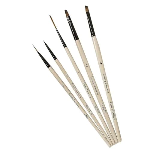 Robert Simmons Paint Brush Set - Devilish Detail, Mixed Size, Synthetic Bristles, White | Artist Quality thumbnail 1