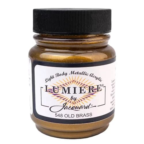 Jacquard Lumiere 2.25oz Fabric Paint Old Brass | Metallic Acrylic for Fabric & Wood thumbnail 1