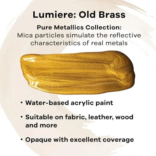 Jacquard Lumiere 2.25oz Fabric Paint Old Brass | Metallic Acrylic for Fabric & Wood thumbnail 2