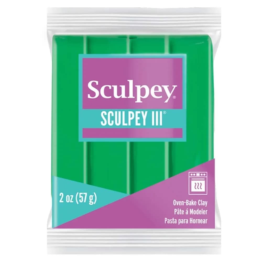 Sculpey III Polymer Oven-Bake Clay Emerald Green 57g (2 oz) | Non-Toxic & ASTM Certified for Kids & Adults - main product image