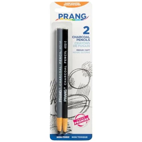 Prang Charcoal Pencils Medium & Soft Core | Self-Sharpening, 2 Count for Artistic Drawing thumbnail 1