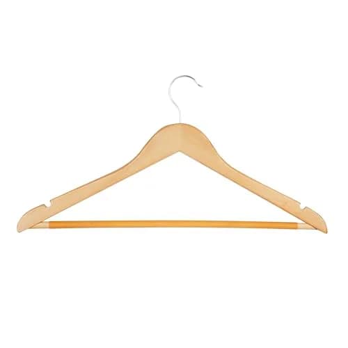 Honey-Can-Do Maple Wood Hangers – Non-Slip Grooved Bar, 24-Pack | Durable & Stylish Closet Organizer thumbnail 1