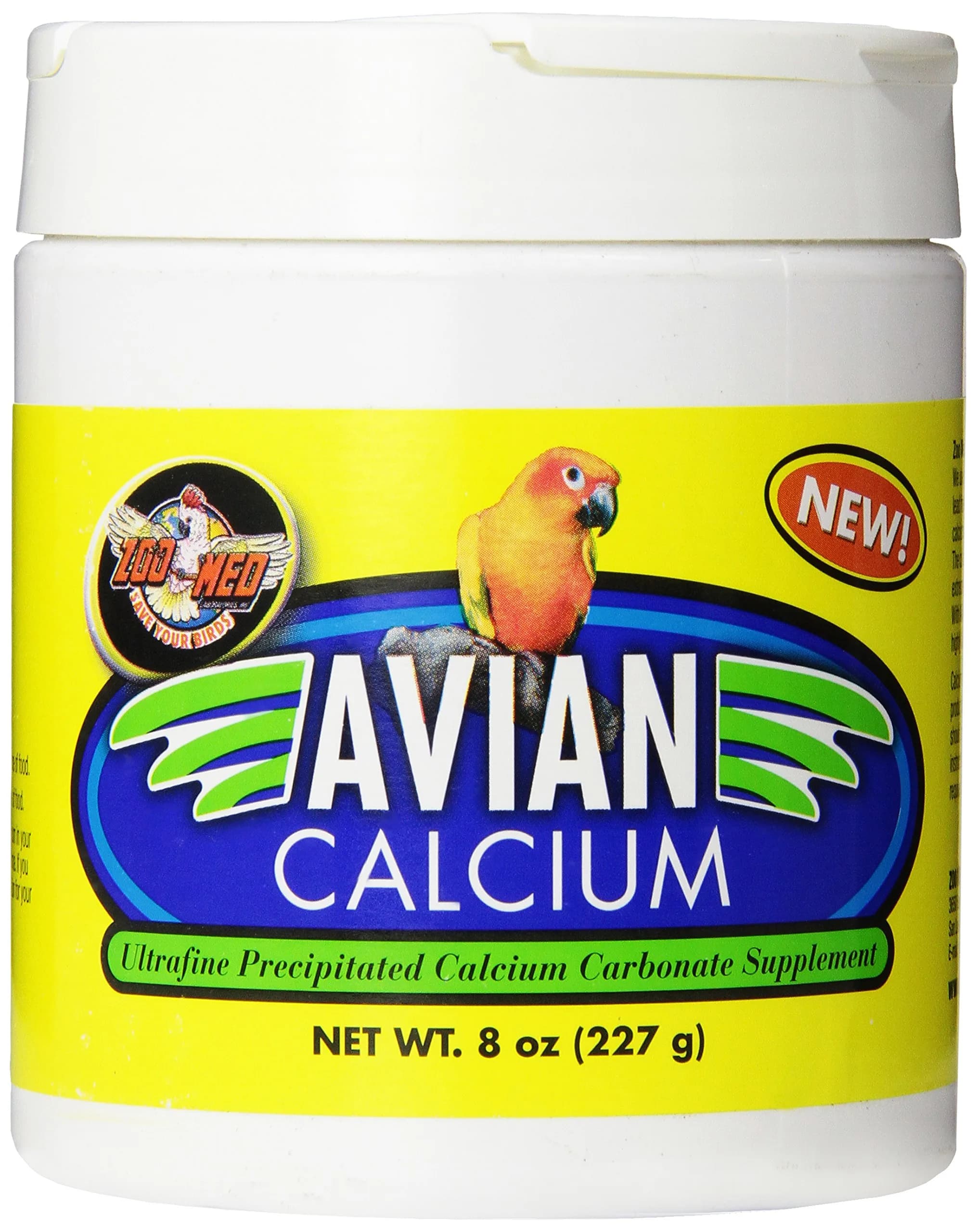 Zoo Med Avian Calcium - 8 oz. | Bioavailable Calcium Carbonate for All Birds — 8 oz