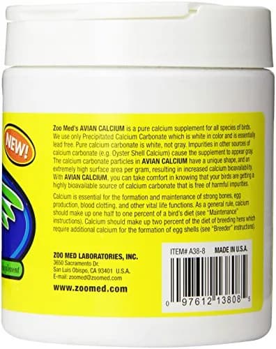 Zoo Med Avian Calcium - 8 oz. | Bioavailable Calcium Carbonate for All Birds thumbnail 3