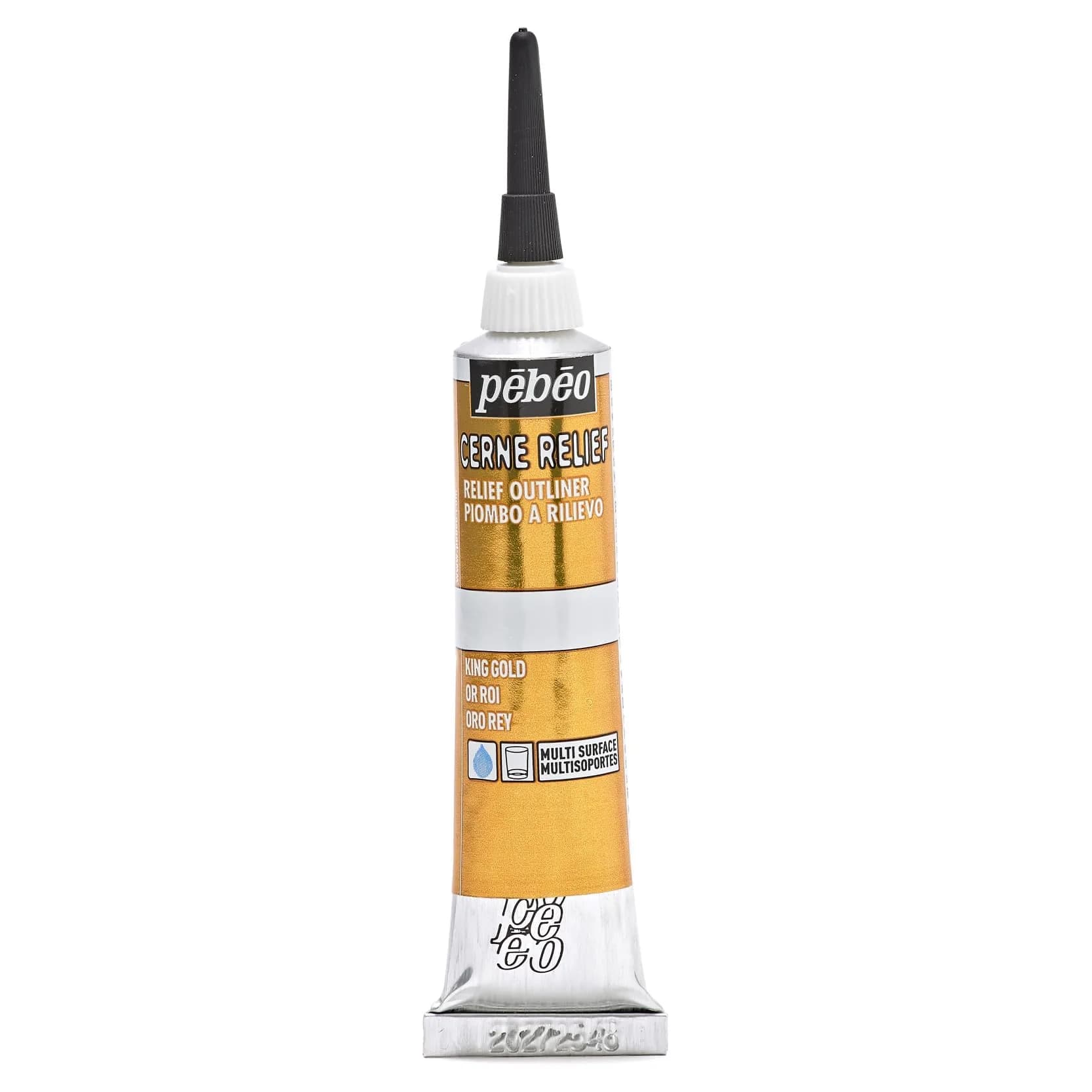 Pebeo Vitrail Cerne Relief Dimensional Paint 20 ml | Metallic Gold for Glass & Metal — King Gold