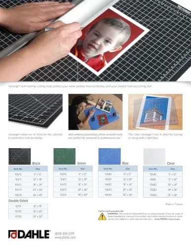 Dahle Vantage 10673 Premium Self-Healing Cutting Mat, 24"x36" | 5-Layer PVC, 1/8" Thick, Black thumbnail 6