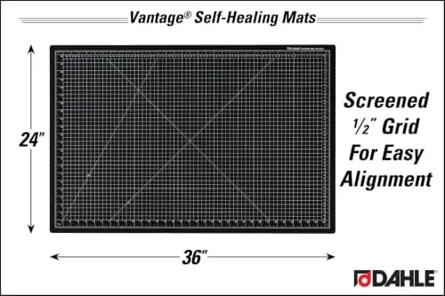 Dahle Vantage 10673 Premium Self-Healing Cutting Mat, 24"x36" | 5-Layer PVC, 1/8" Thick, Black thumbnail 2