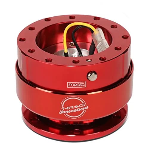 NRG Innovations SRK-200RD-TI Quick Release (Red Body/TI Ring) | Aluminum Racing Steering Wheel Accessory thumbnail 1