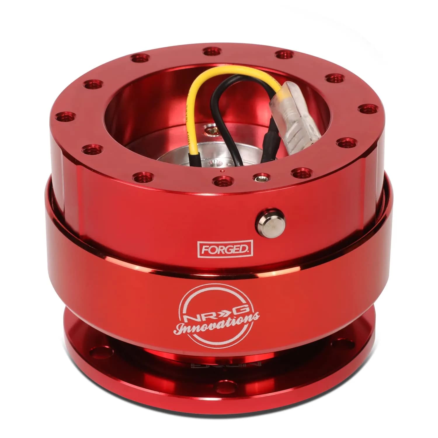 NRG Innovations SRK-200RD-TI Quick Release (Red Body/TI Ring) | Aluminum Racing Steering Wheel Accessory - main product image