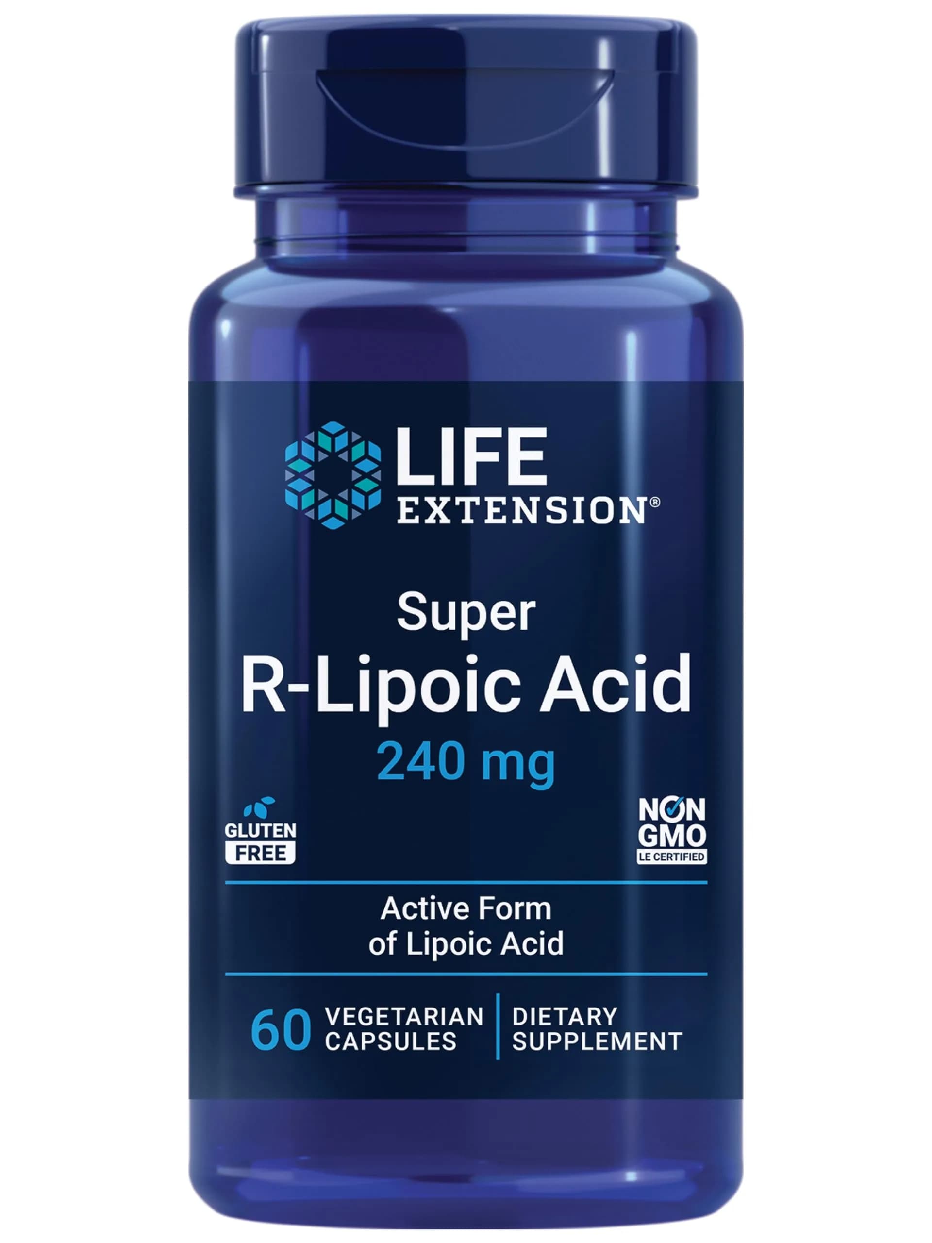 Life Extension Super R-Lipoic Acid, 240 mg | Active R-Form Antioxidant for Cellular Support, 60 Capsules