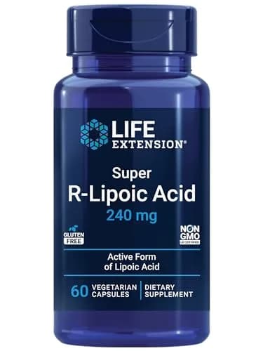 Life Extension Super R-Lipoic Acid, 240 mg | Active R-Form Antioxidant for Cellular Support, 60 Capsules thumbnail 1