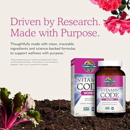 Garden of Life Vitamin Code Women's Multivitamin 120 Capsules | Gluten-Free, Whole Food Support thumbnail 6