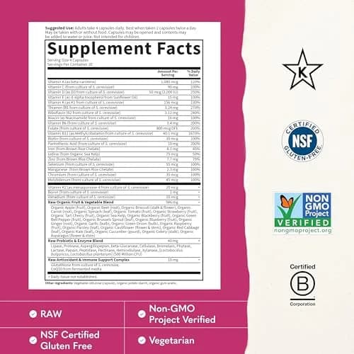 Garden of Life Vitamin Code Women's Multivitamin 120 Capsules | Gluten-Free, Whole Food Support thumbnail 3
