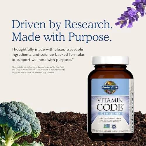 Garden of Life Vitamin Code Men 50 & Wiser Multivitamin 120 Capsules | Supports Heart & Prostate Health thumbnail 6